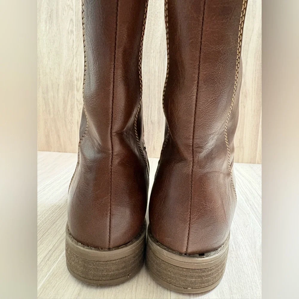 *Eurosoft Wenda Brown Riding Knee-High Adjustable Shaft Sz 9M Faux Leather Boots